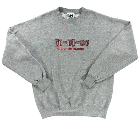 Vintage Lee Sport Sweatshirt 01-01-00 Y2K Binary Code Y2K Crewneck Men M USA - Picture 1 of 10